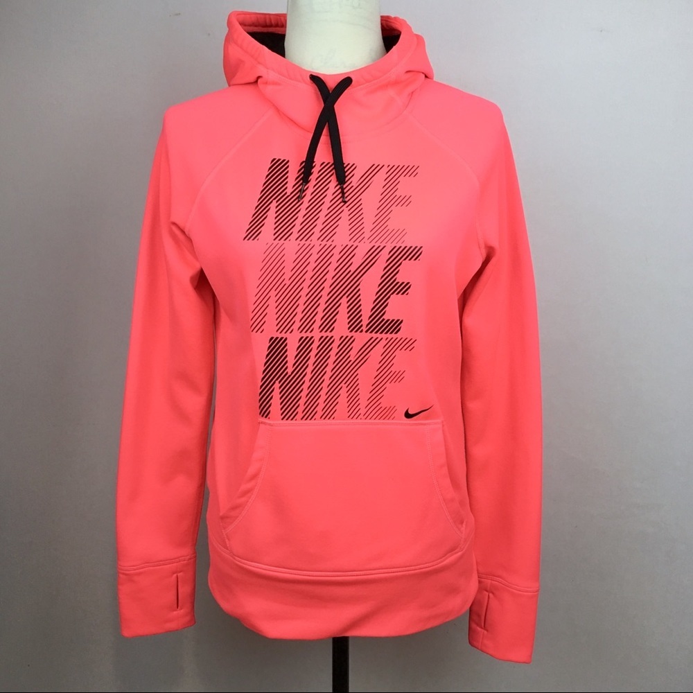 Nike Therma-Fit Hoodie Neon Orange Size S